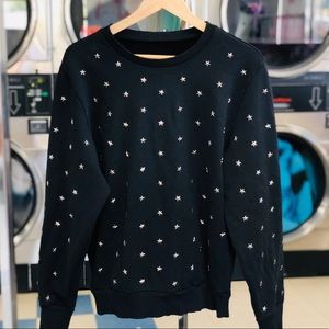 DIESEL Black Silver Star Studded Crewneck Sweater